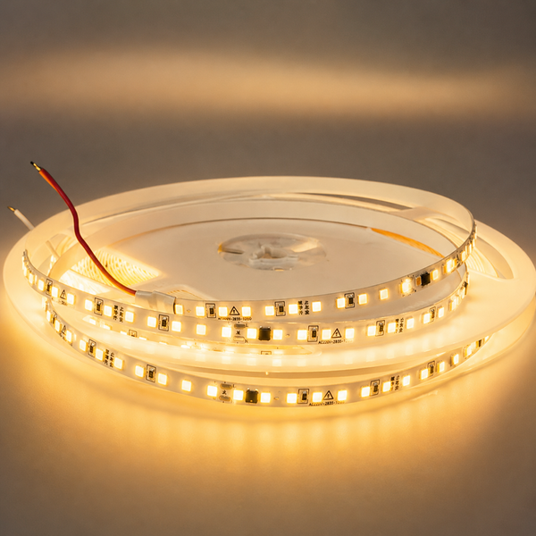 Лента 220В светодиодная SMD2835 870Лм 120 д.м. IP44 8мм 3000K теплый (цена 1 м) 25550 фото