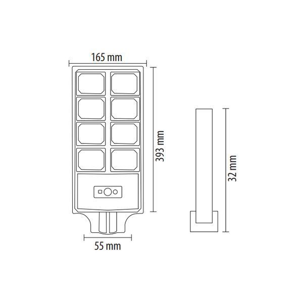 Ліхтар на сонячній батареї вуличний 40W 6400К з датчиком руху, сутінковим сенсором IP65 29028 фото