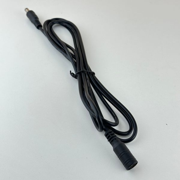 Кабель подовжувач DC power jack 2 метр, штекера живлення 2.1 * 5.5mm папа-мама 21318 фото