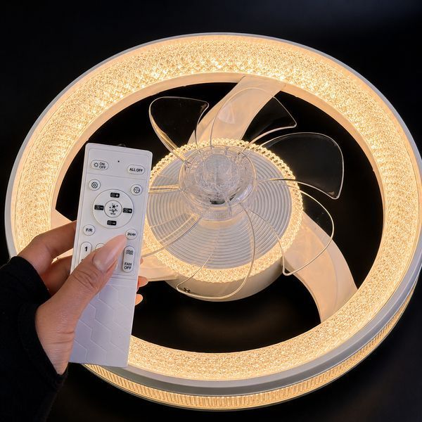 Люстра вентилятор led &Oslash;47 см 82Вт 3 кольори світла 6 режимів st-11130 фото