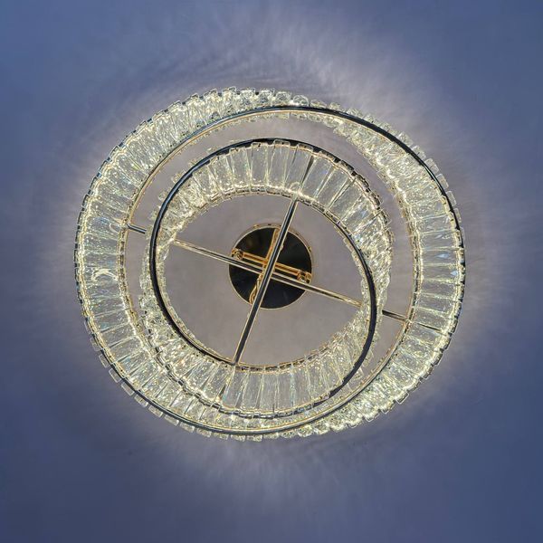 Люстра led з димером 110Вт 3200-6000К, кришталь золото 17&ndash;20 м&sup2; st-09902 фото