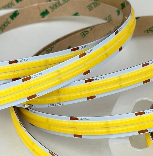 Двухрядная COB лента 2800 Lm 6000К холодный белый 960 д.м. 24V IP20 28W Led Story продажа бобинами 5м (цена 1м) 24647 фото