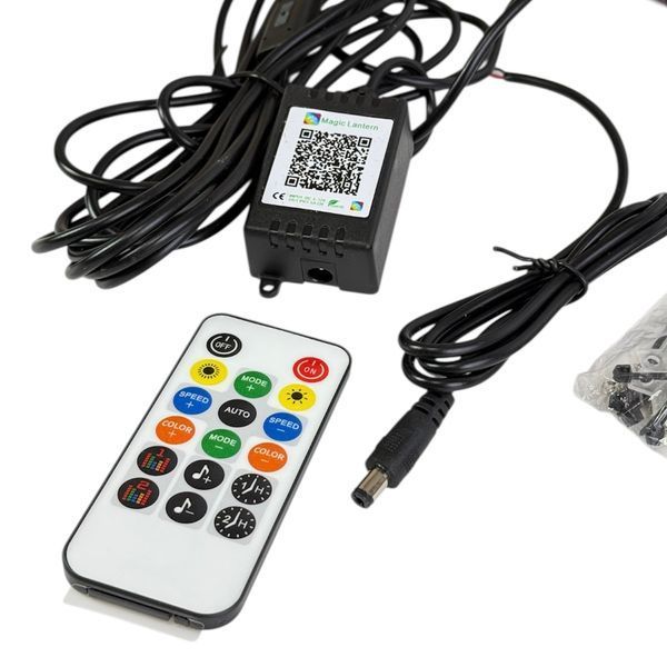 Led-комплект бокової підсвітки авто 12V 2х50см &times; 2х150 см RGBWSmart Pixel IP68 з пультом ДК піксельна 27917 фото