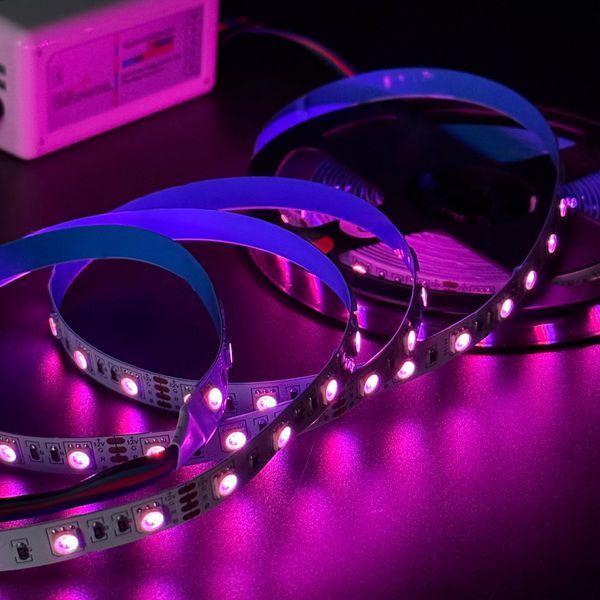 RGB лента SMD 5050 12V, 14.4W, 60 д/м IP20 LED STORY Profi (ціна 1м) 21685 фото