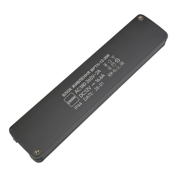 Блок питания 12V 200W 16.7А IP44 ультратонкий алюминиевый корпус 28392 фото
