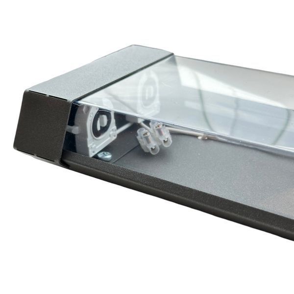 Корпус светильника под две LED лампы Т8 ІР20 120см PREMIUM серый металлический с прозрачным рассеивателем 23645 фото