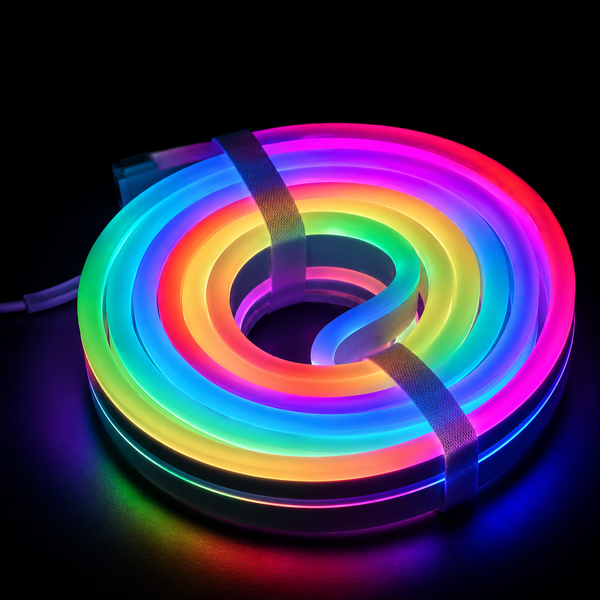 Гнучкий адресний неон RGB 12В 10W/m 6*16мм з адаптером для розетки комплект 5м (ціна 5м) 24425 фото