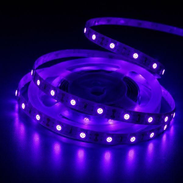 Led лента UV SMD5050 12Вт/м 12V 60 д.м IP20 ультрафиолетовая (цена 1м) 28295 фото