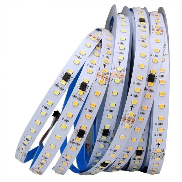 Пиксельная светодиодная LED лента бегущая волна 24V SMD2835 120д.м. IP20 SMART 5500-6000К холодный белый (цена 1 м) st-04675 фото