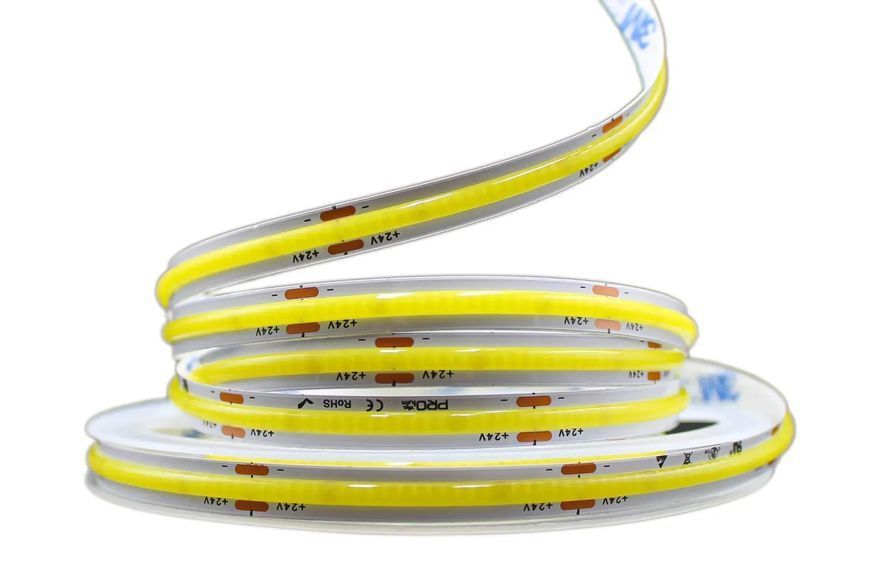 Led стрічка COB 24V 6000K суцільне світло 12W/м 480д.м., бобіна 5м (ціна 1м) 28729 фото