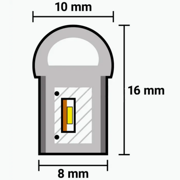 Світлодіодний неон SMD 2835, 12V, IP68, 20-22 Lm, 8*16, Зелений (ціна 1м) st-04391 фото