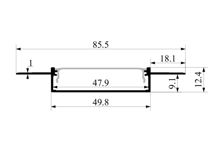Профіль для LED стрічки LS40 з розсіювачем 3м (ціна 1 м) 23029 фото
