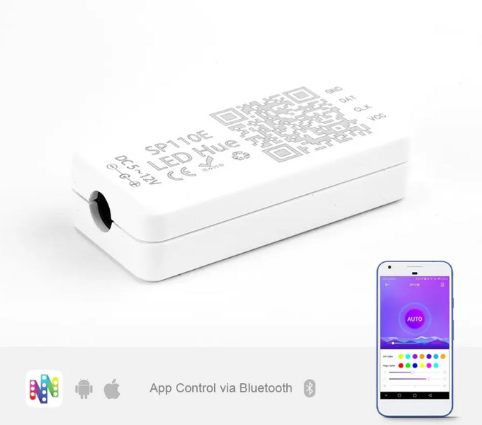 SP110E контролер Bluetooth для піксельної світлодіодної стрічки 5-12В 20657 фото
