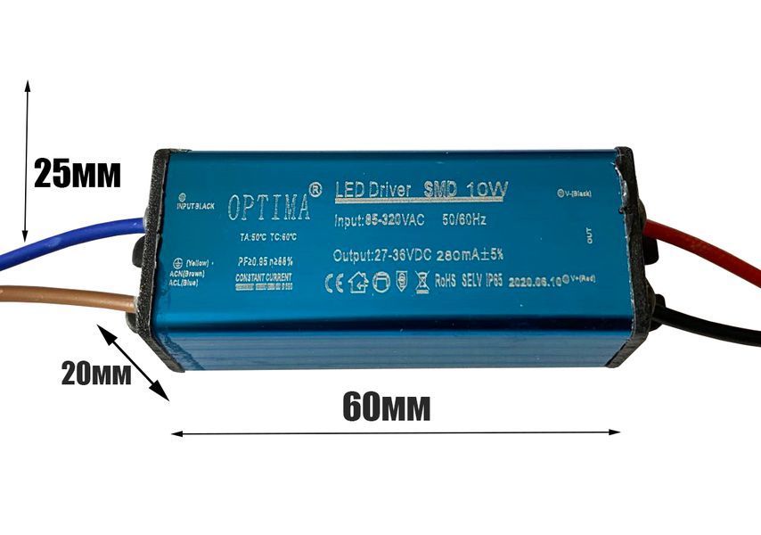 Драйвер світлодіода LED 1x10W 27-36V IP65 для прожектора PREMIUM 21577 фото