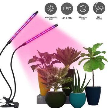 Фітолампа для рослин 20W Full Spectrum 2 гілки USB з таймером на прищіпці 28765 фото