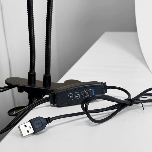 Фитолампа для растений 20W Full Spectrum 2 ветки USB с таймером на прищепке 28765 фото