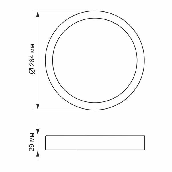 Круглий led світильник 24W 5000K 220V накладний чорний 24314 фото