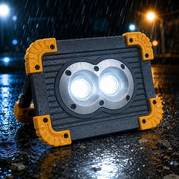 Портативний led прожектор 20W COB/SMD холодне світло 300Лм 27712 фото