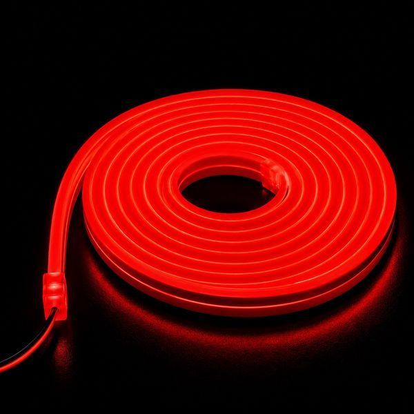 Неонова стрічка 12V, SMD 2835, IP68, 22-24 Lm, 6*12мм червоний (ціна 1м) st-05125 фото