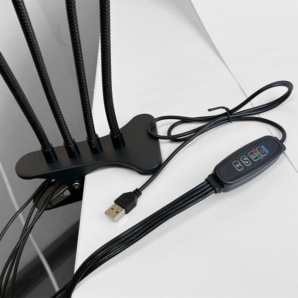 Светодиодная фитолампа 18W 4 ветки USB Full Spectrum 660/450 nm таймер 28773 фото