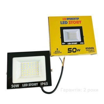 Прожектор 50 Вт 4250Лм IP65 SMD LED 220В 6500К Холодний білий LED STORY Standart 24348 фото