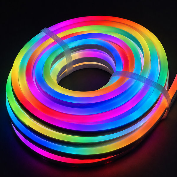 Неоновая RGB лента 5в USB с пультом 5Вт/м 30 д.м. 39x39 IP65 герметичная, бобина 10м 25292 фото