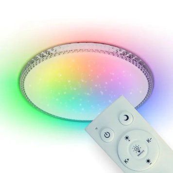 Led світильник &laquo;зоряне небо" 40Вт з декором 3000-6000К/RGB &Oslash;350мм з пультом 28598 фото