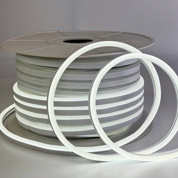 Неоновая led лента 12V SMD2835 8W 120 LED/м 8*16мм холодный белый IP65 (цена 1м) 27758 фото
