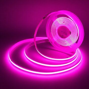 Led стрічка COB 24V 10Вт 320 діодів рожеве світіння 1000Лм, бобіна 5м (ціна 1м) 29193 фото
