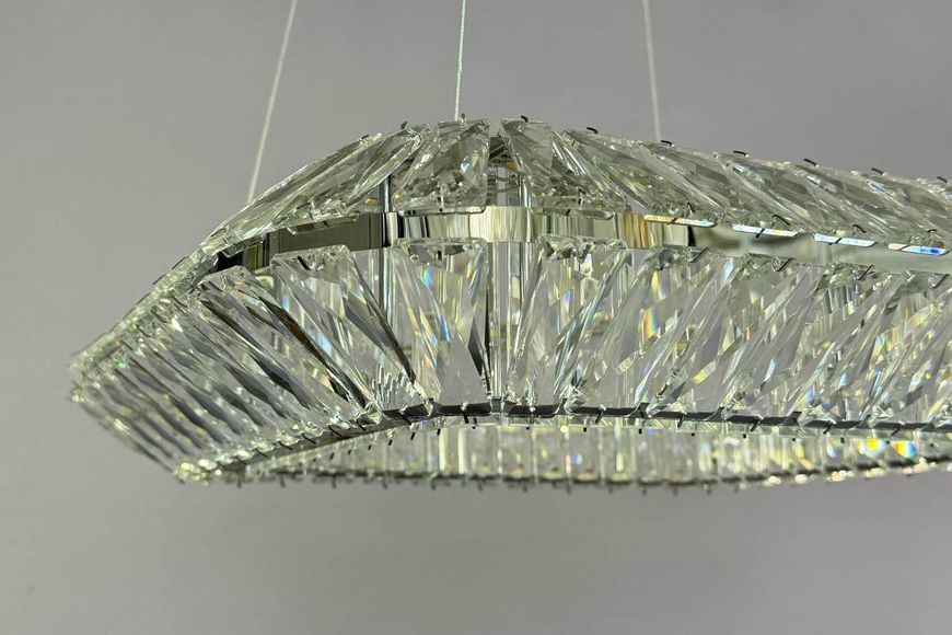 Підвісна квадратна кришталева led люстра 70Вт*2 3200&ndash;6000K IP20 хром з пультом st-09076 фото