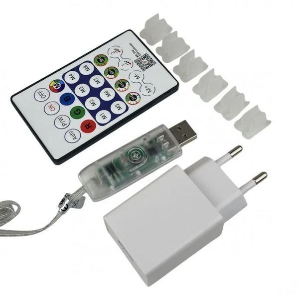RGB стрічка з пультом неонова 5В від USB 5Вт/м 30 д.м. 39x39 IP65 вулична, бобіна 5м 25289 фото