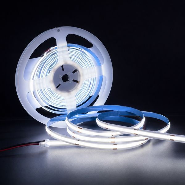 Светодиодная лента COB 220V 10W/м 6500K холодный белый 240 LED/м LED STORY 10м (цена 1м) 27062 фото