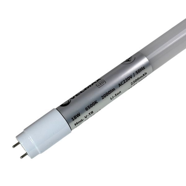 Світлодіодна лампа T8 18W 1200мм G13 2000Лм 6200K з акумулятором 2200mAh, двостороння st-09554 фото