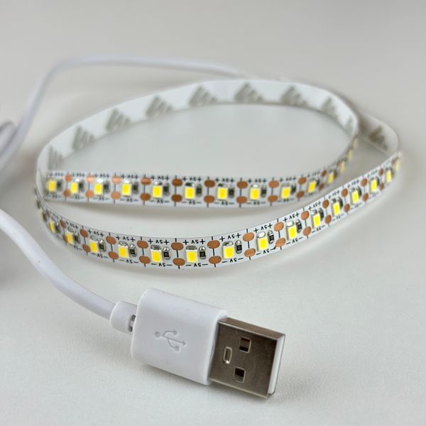 Світлодіодна стрічка usb 5в SMD2835 120д/м 500Лм/м IP20 нейтральне світло 0.5м 24215 фото