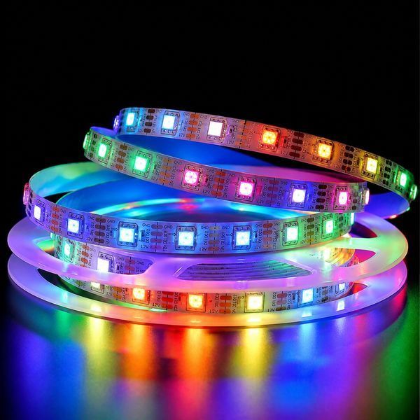 Світлодіодна смарт стрічка WS2815 SMD 5050 12V 60 д.м. IP20 біла основа (ціна 1м) 21738 фото