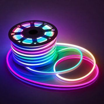 Светодиодный неон 12В SMD 2835 8Вт/м 108 д.м. IP68 8/16мм RGB (цена 1 м) 27781 фото