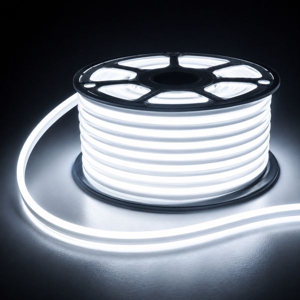 Неон сверхяркий COB/FCOB 220В 5х10мм 10W 288 д.м. IP65 6500К LED STORY (цена 1м) 25589 фото