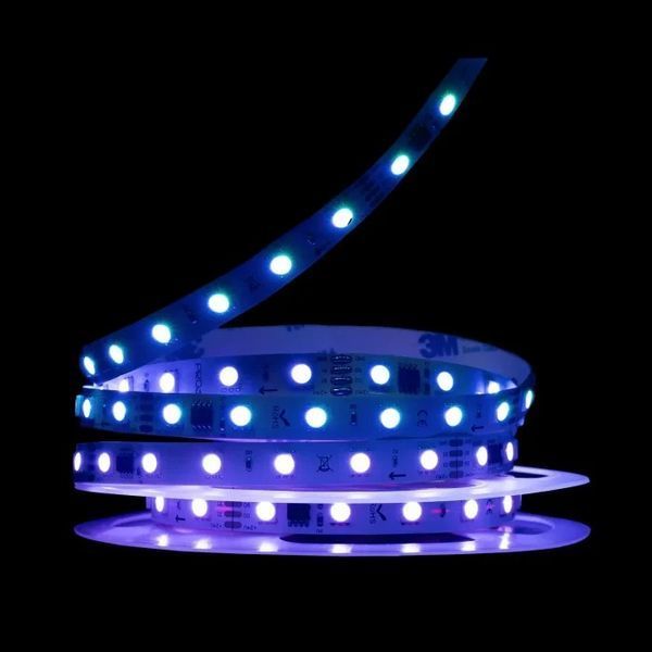 Адресная лента 24В SMART RGB светодиодная SMD 5050 60 д.м. IP20 WS2818b (цена 1м) 25433 фото