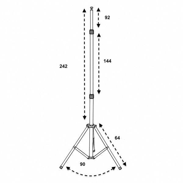 Led прожектор 50Вт 4250Лм IP65 SMD 220В 6500К на штативі 3 метри 28344 фото