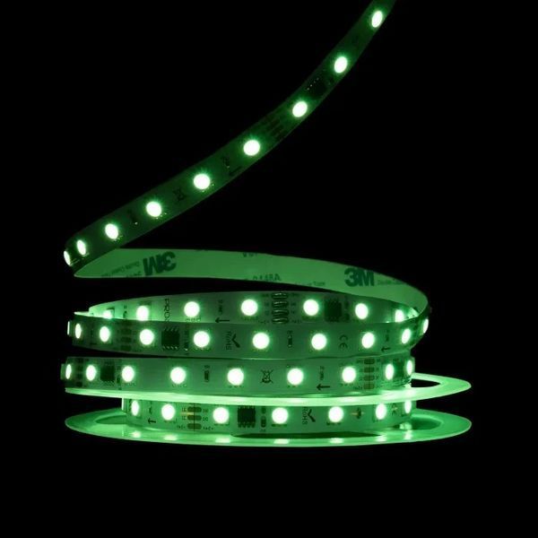 Адресная лента 24В SMART RGB светодиодная SMD 5050 60 д.м. IP20 WS2818b (цена 1м) 25433 фото